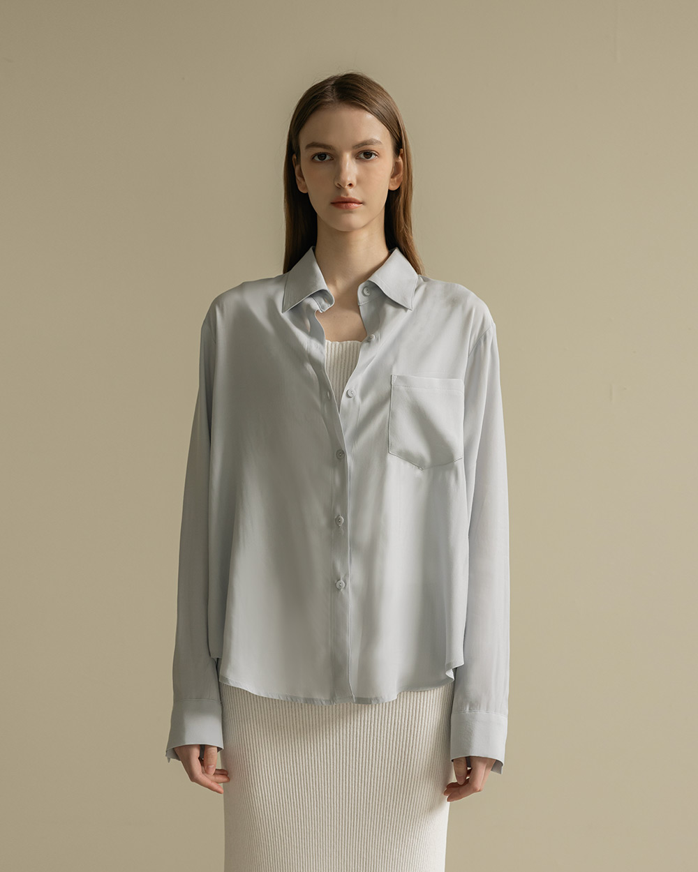 Silk pocket blouse